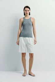 Rue Sophie Grey Ribbed Ive Tank