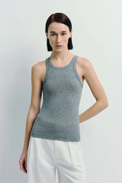 Rue Sophie Grey Ribbed Ive Tank