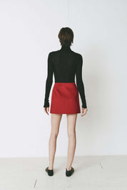 Rue Sophie Red Mirabeau Wool Mini Skirt