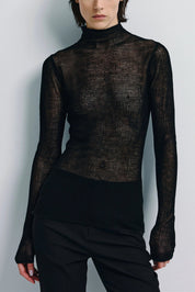 Rue Sophie Sheer Cashmere Kaya Long Sleeve Top