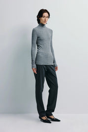 Rue Sophie Halley H. Grey Turtleneck Knit Top