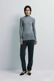 Rue Sophie Halley H. Grey Turtleneck Knit Top
