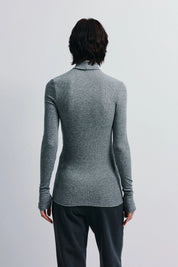 Rue Sophie Halley H. Grey Turtleneck Knit Top