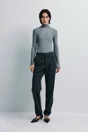 Rue Sophie Halley H. Grey Turtleneck Knit Top