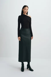 Rue Sophie Anais Leather Midi Skirt