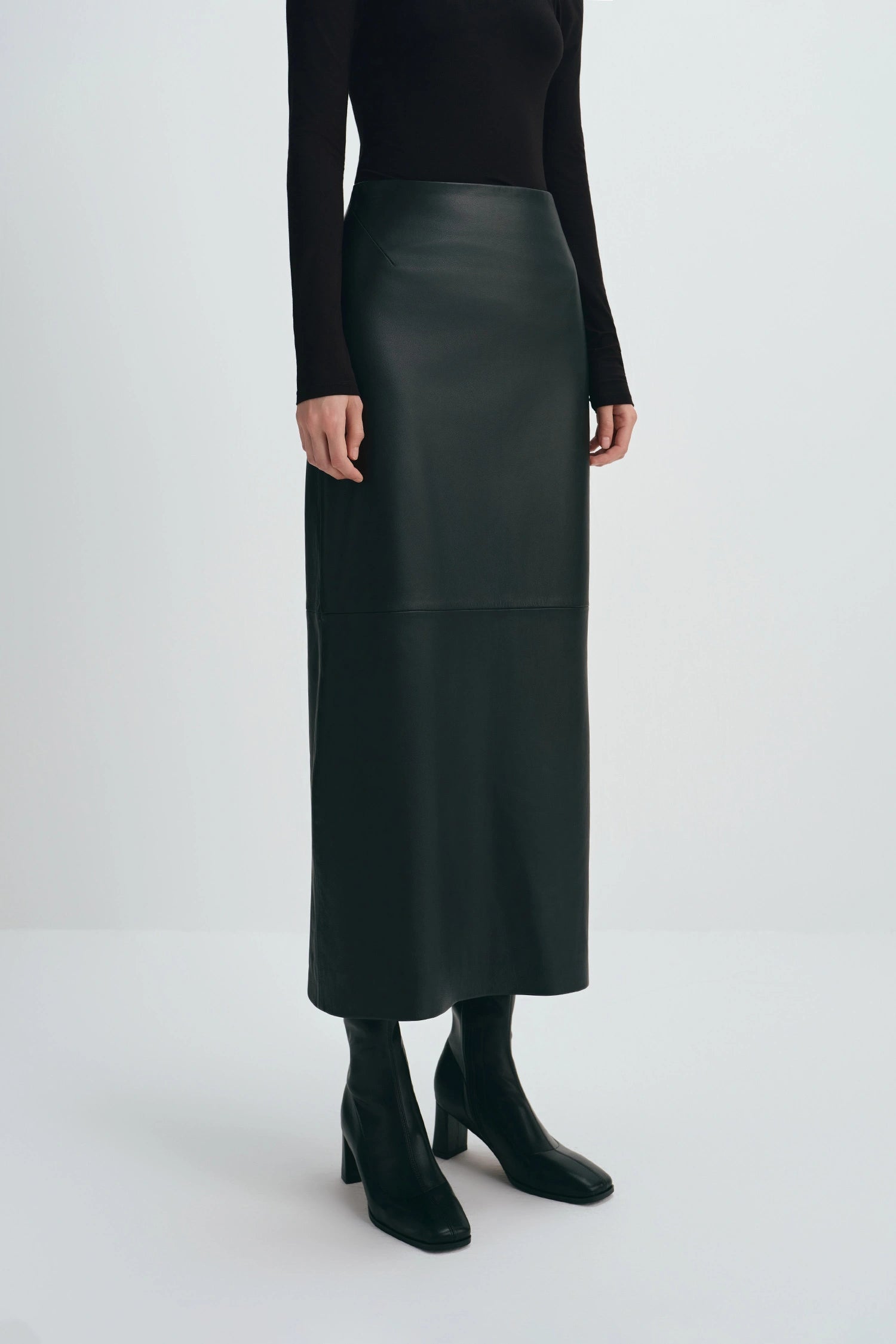 Rue Sophie Anais Leather Midi Skirt