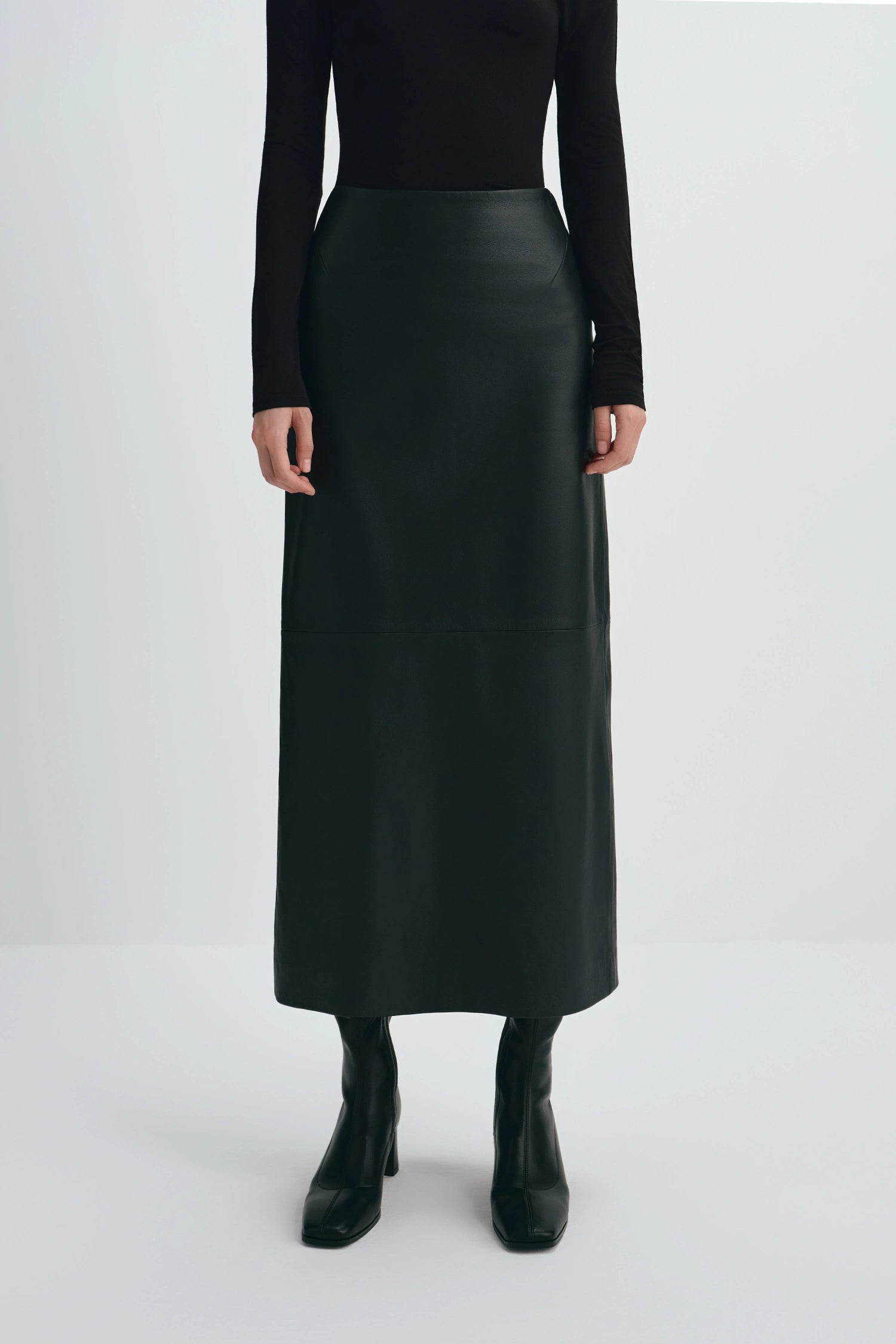 Rue Sophie Anais Leather Midi Skirt