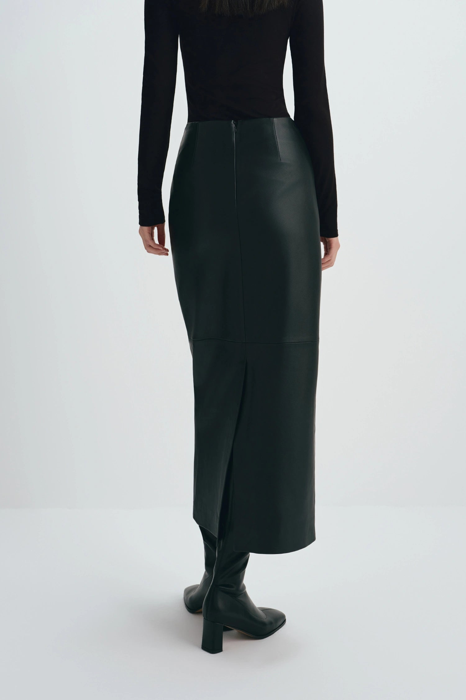 Rue Sophie Anais Leather Midi Skirt