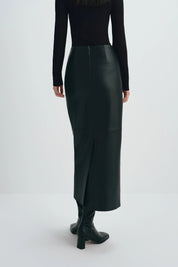 Rue Sophie Anais Leather Midi Skirt