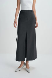Rue Sophie Noelia Center Slit Belted Skirt