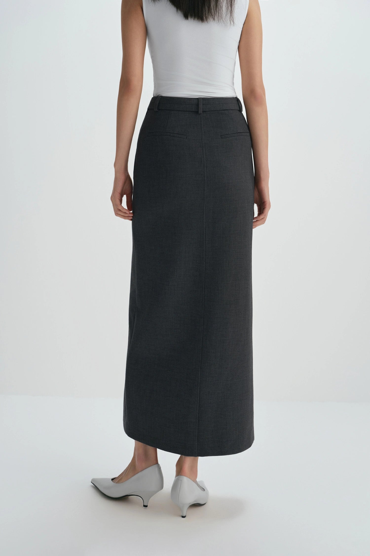 Rue Sophie Noelia Center Slit Belted Skirt