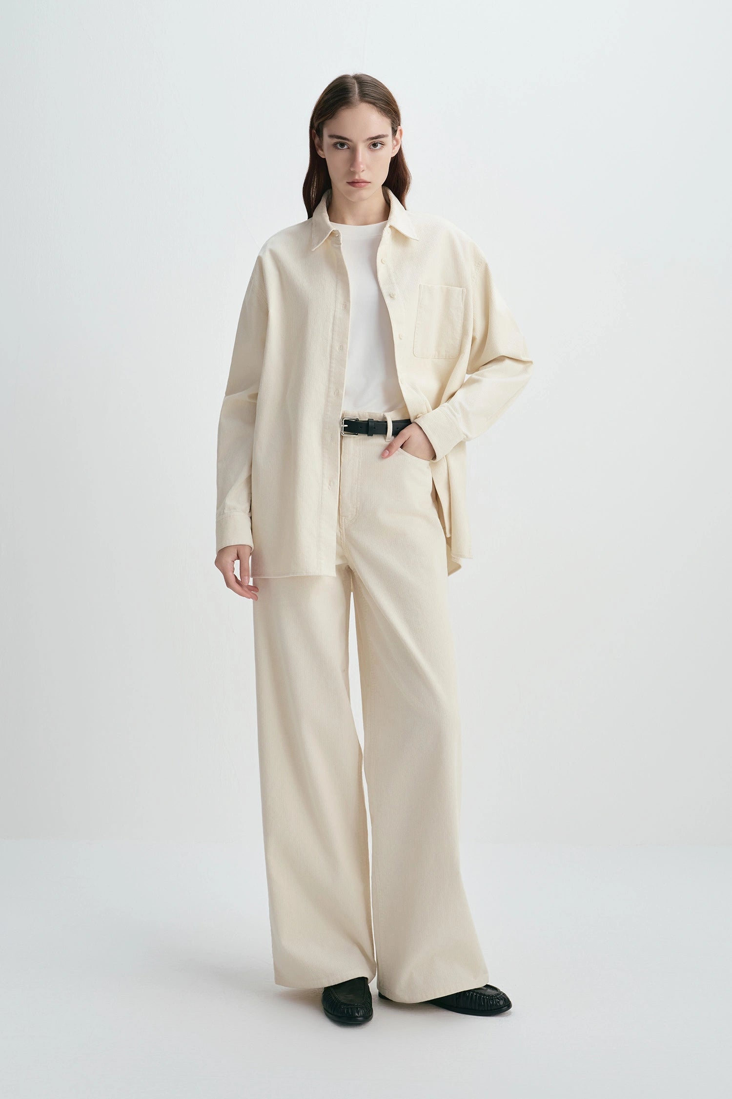 Rue Sophie Cream Roy Cord Pant