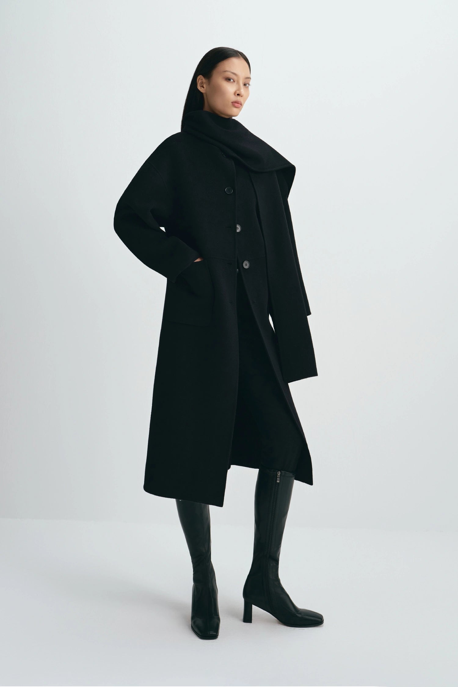 Rue Sophie Kole Wool-Cashmere Scarf Coat