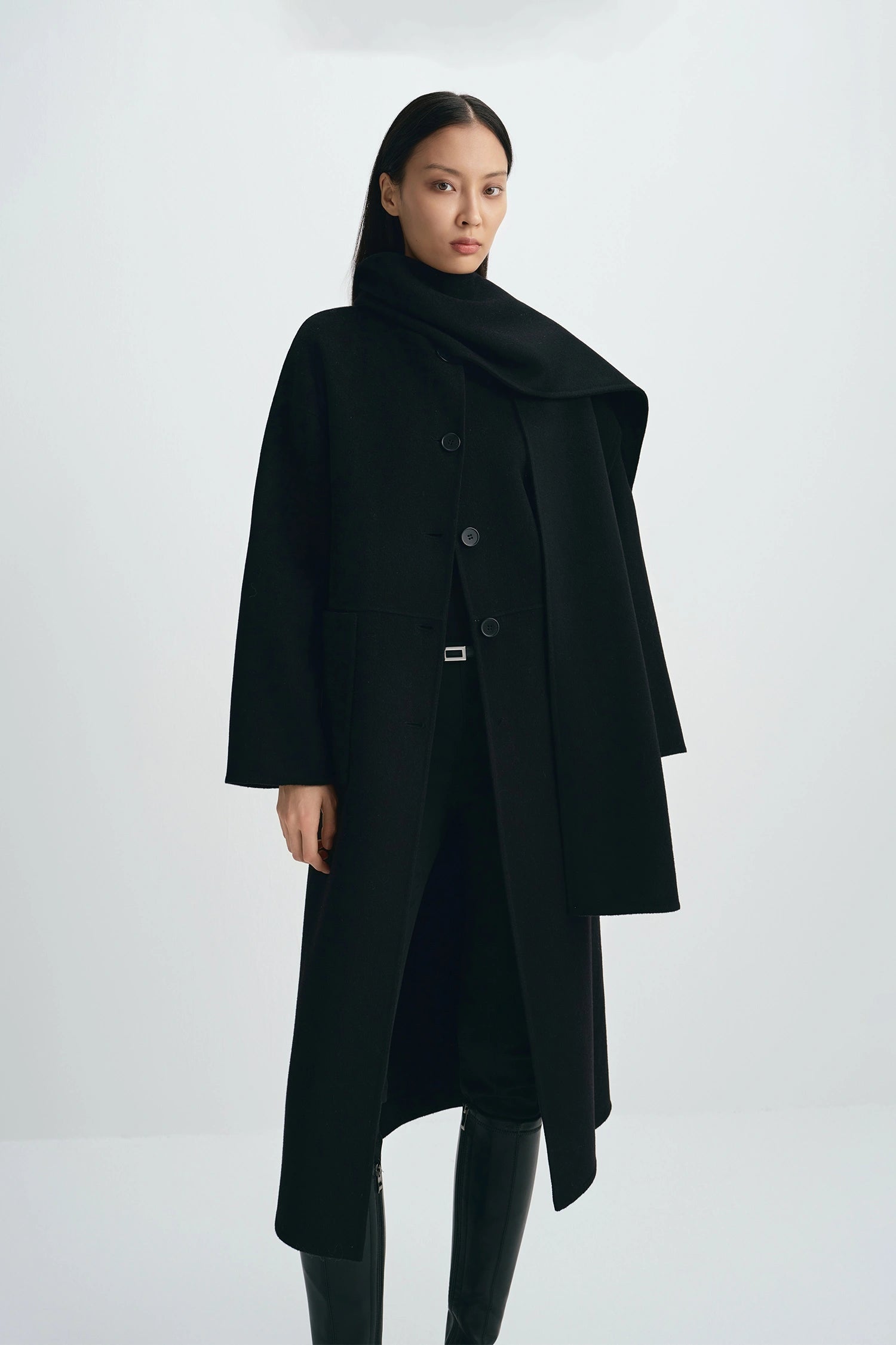 Rue Sophie Kole Wool-Cashmere Scarf Coat