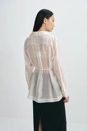 Rue Sophie Cream Ines Tie Waist Top