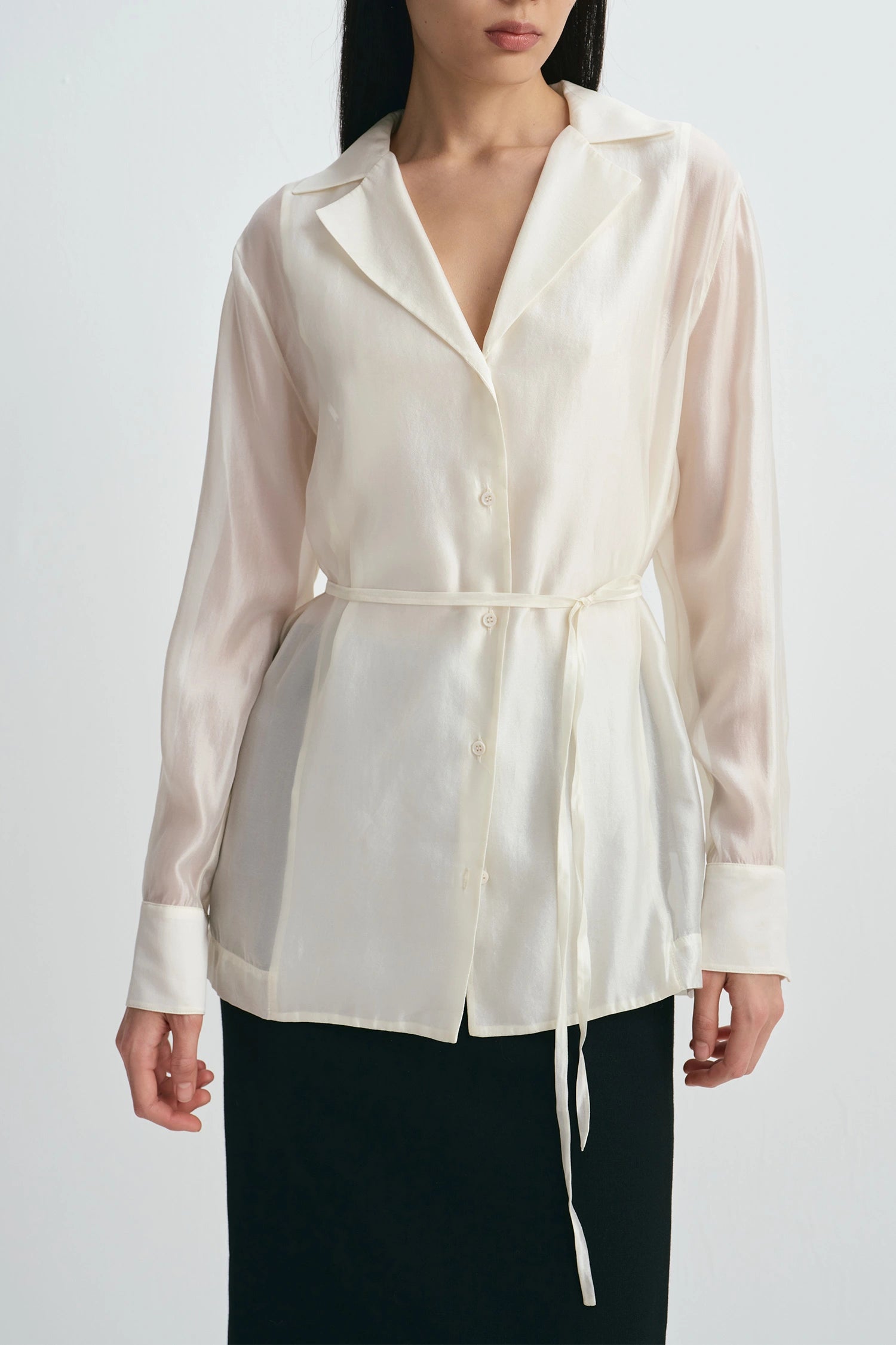 Rue Sophie Cream Ines Tie Waist Top