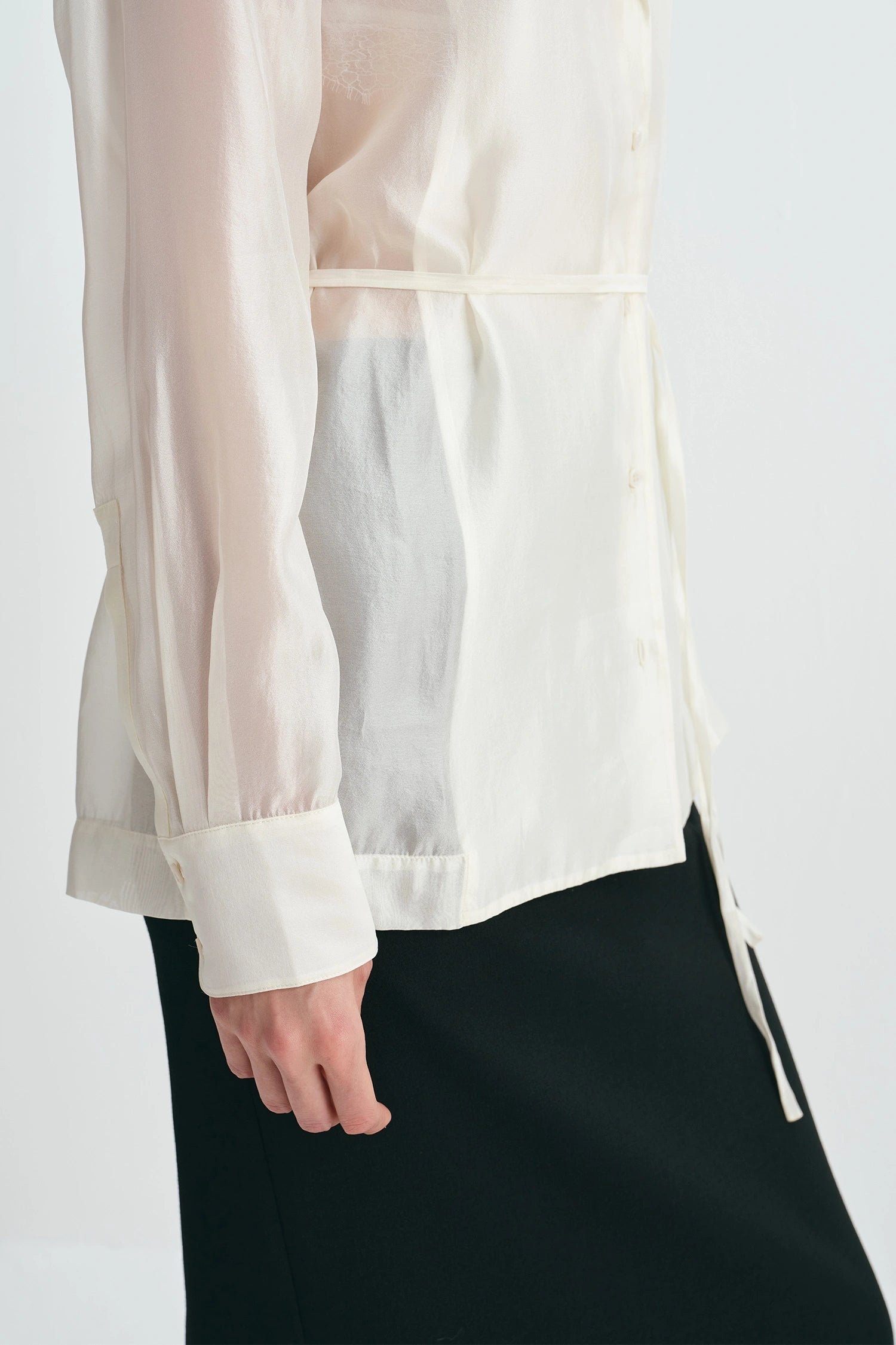 Rue Sophie Cream Ines Tie Waist Top