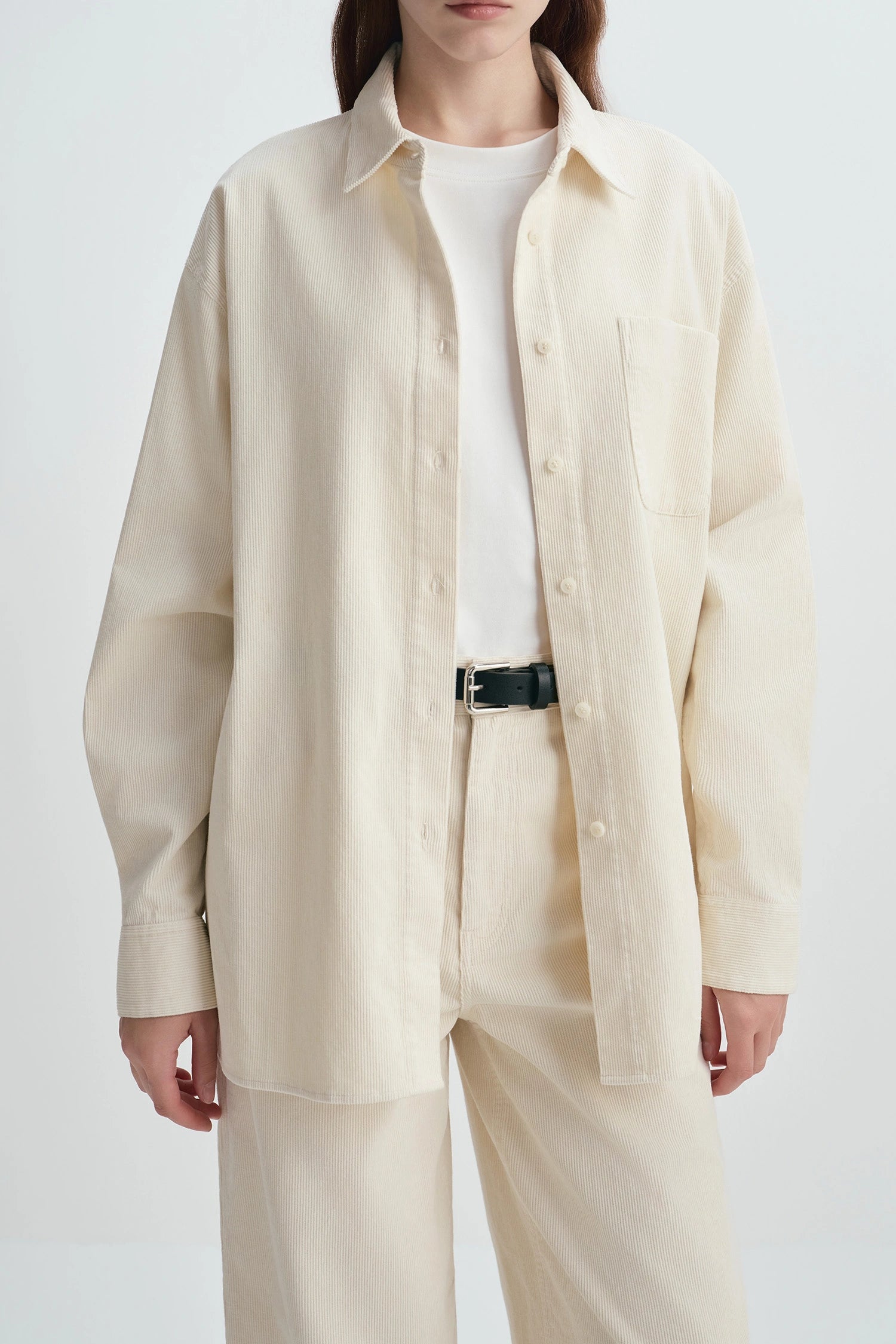 Rue Sophie Cream Roy Cord Shirt