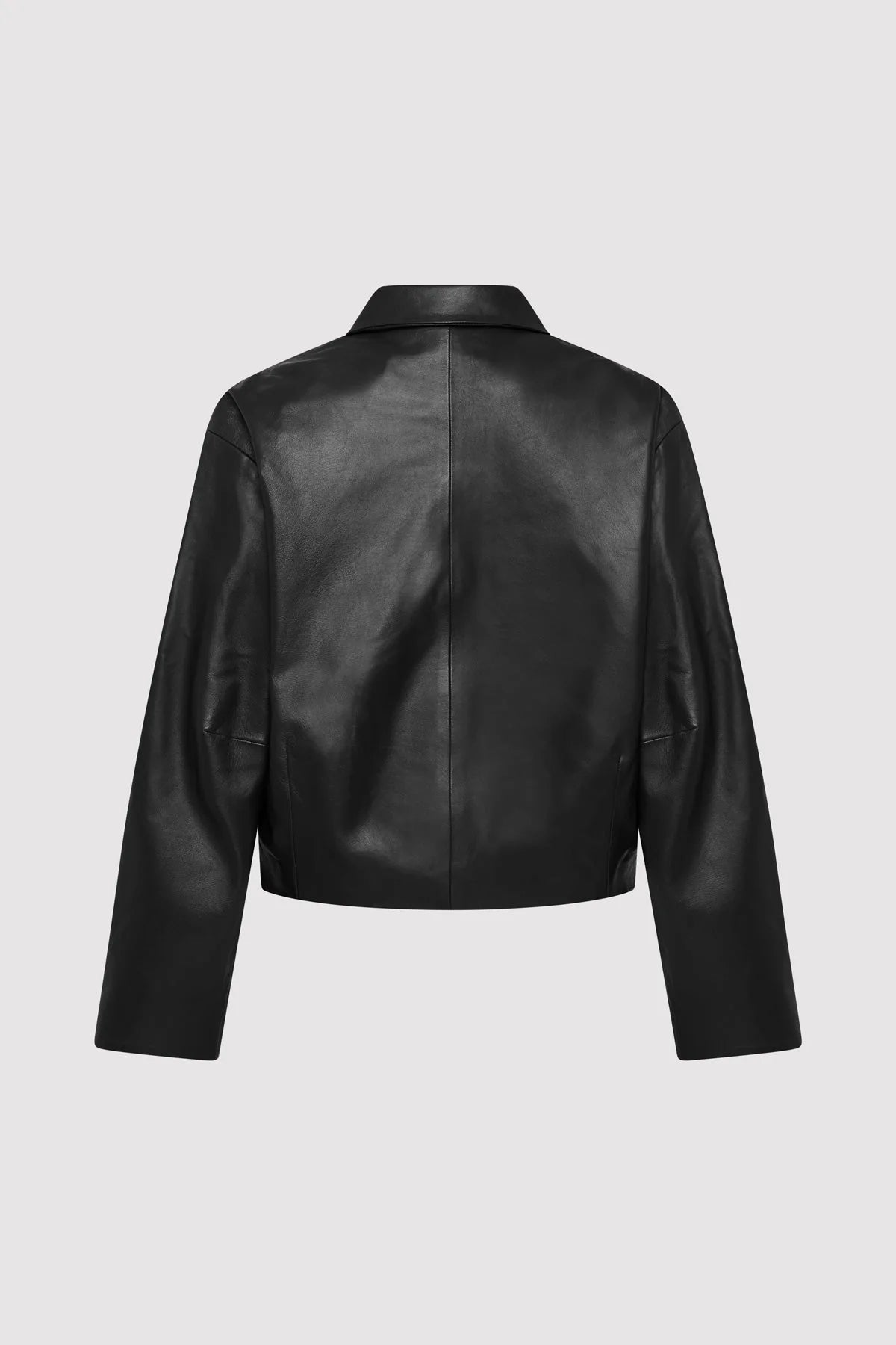 St. Agni Black Cocoon Leather Jacket