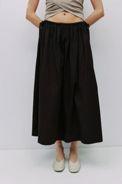 Black Kiana Side Tie Midi Skirt