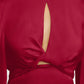 Raspberry Balloon Sleeve Mini Dress