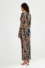 Significant Other Gold Tapestry Lori Maxi Dress