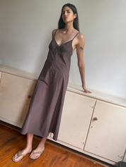Deiji Studios Chocolate Double Seam Dress