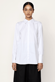 White Museo Poplin Button Down Shirt