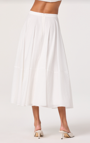 White Grace Nylon Midi Skirt