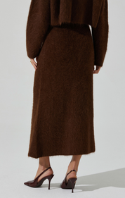 Brown Knit Sinisa Midi Skirt