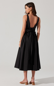 Black Contoured Waist Vinya Dress