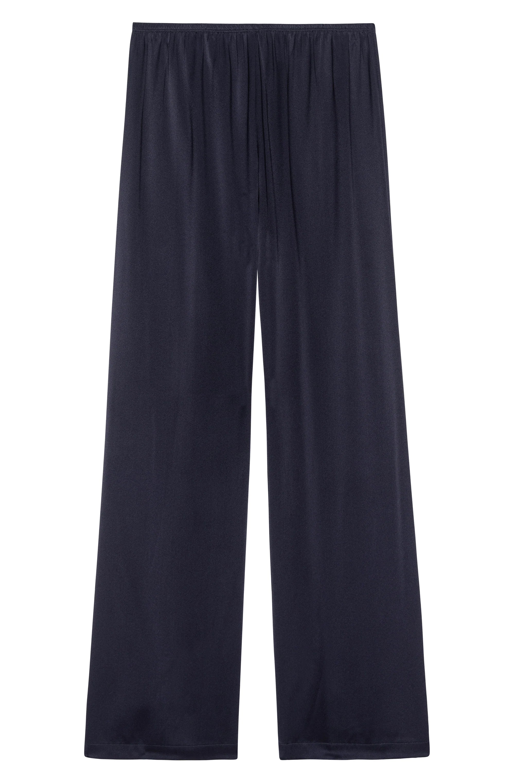 Donni Navy Silk Simple Pant