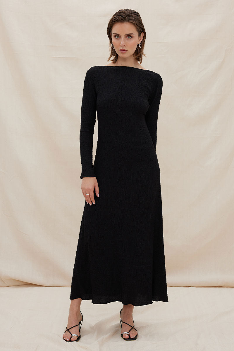 Sovere Black Yield Reversible Maxi Dress