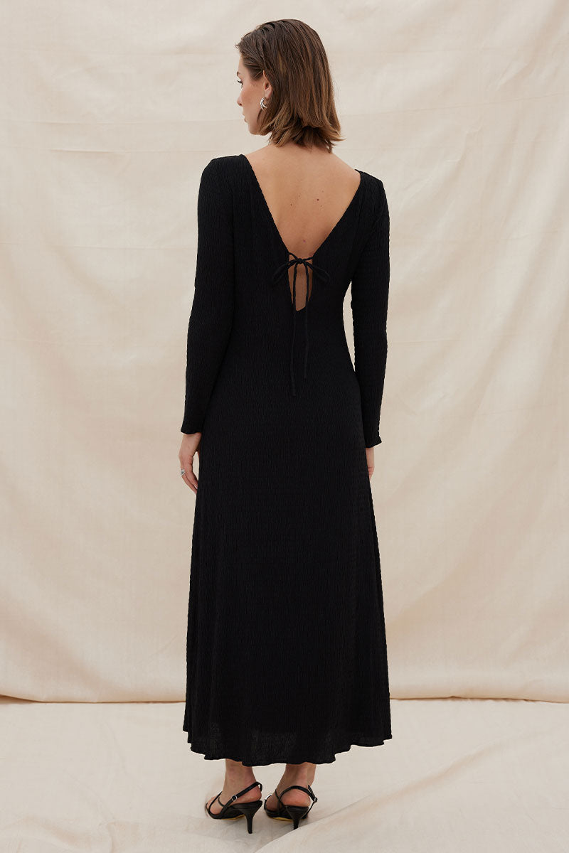 Sovere Black Yield Reversible Maxi Dress