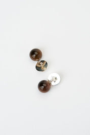 Mussels and Muscles Spheres Earrings - Smoky Quartz