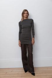St. Agni Khaki Organic Cotton Bateau Dress