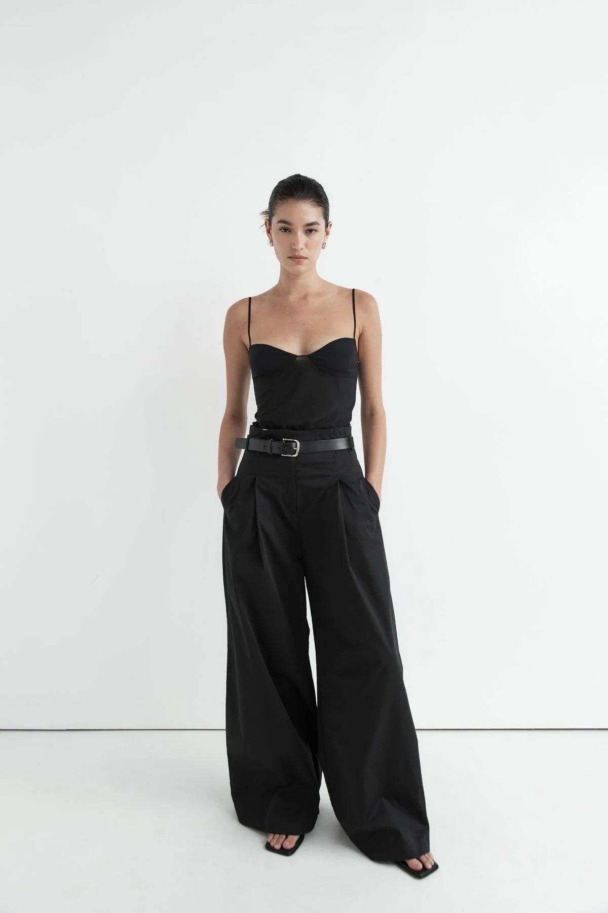 St. Agni Black Silk Cami