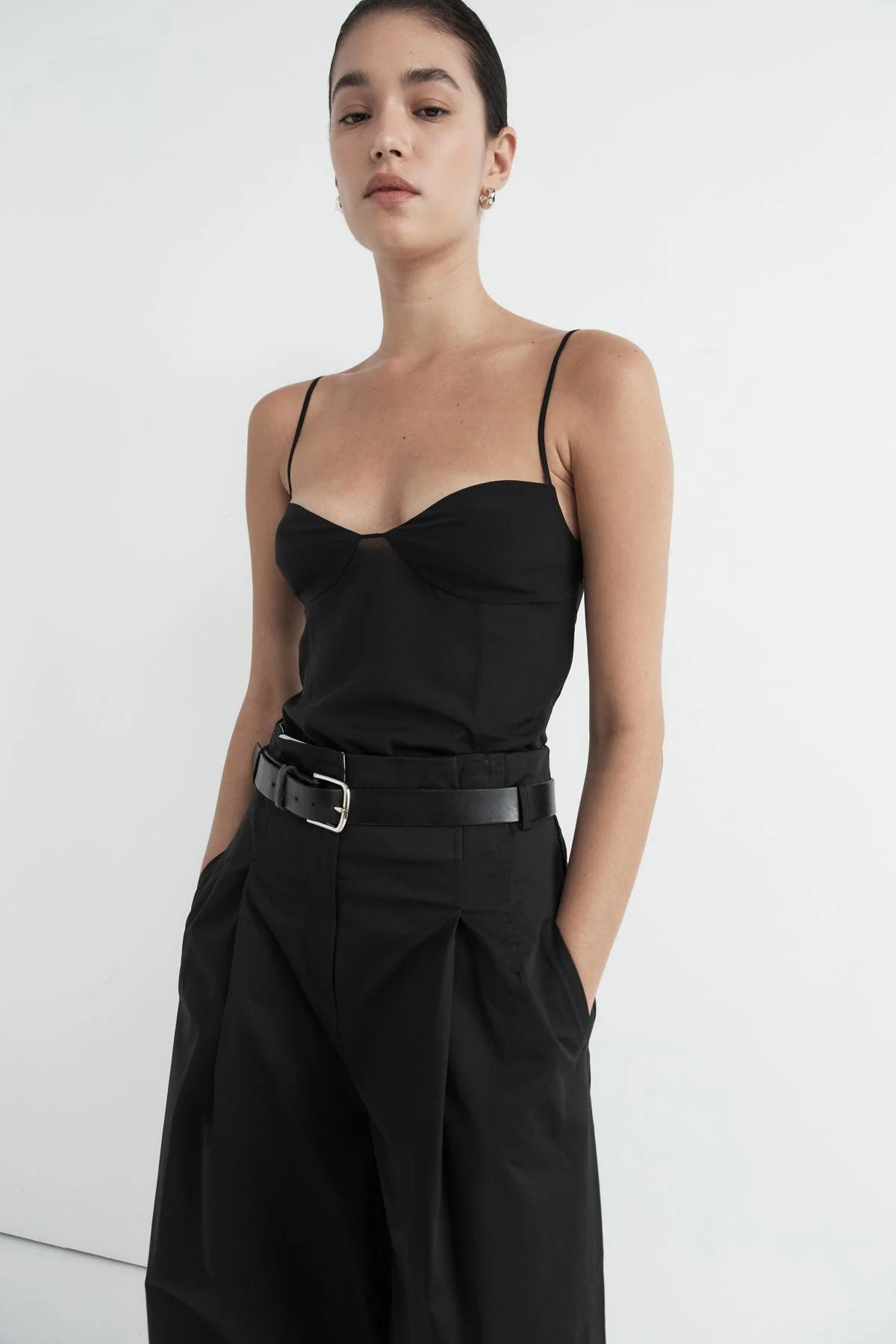 St. Agni Black Silk Cami