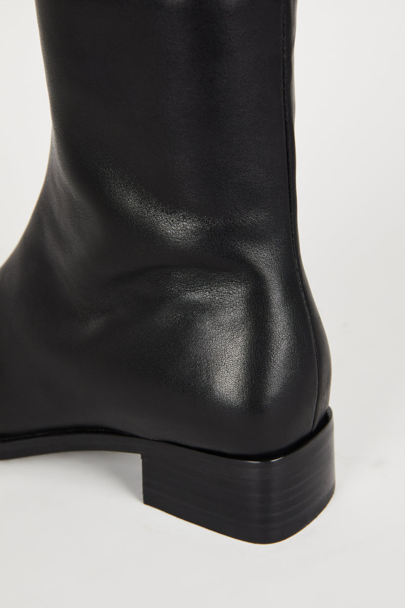 Intentionally Blank Black Leather Tour Boot