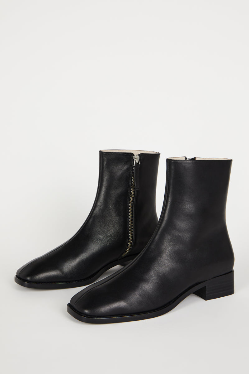 Intentionally Blank Black Leather Tour Boot