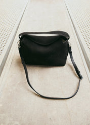 Flattered Helia Black Suede Handbag