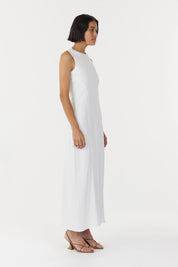 Third Form White Momentum Open Back Midi Dress