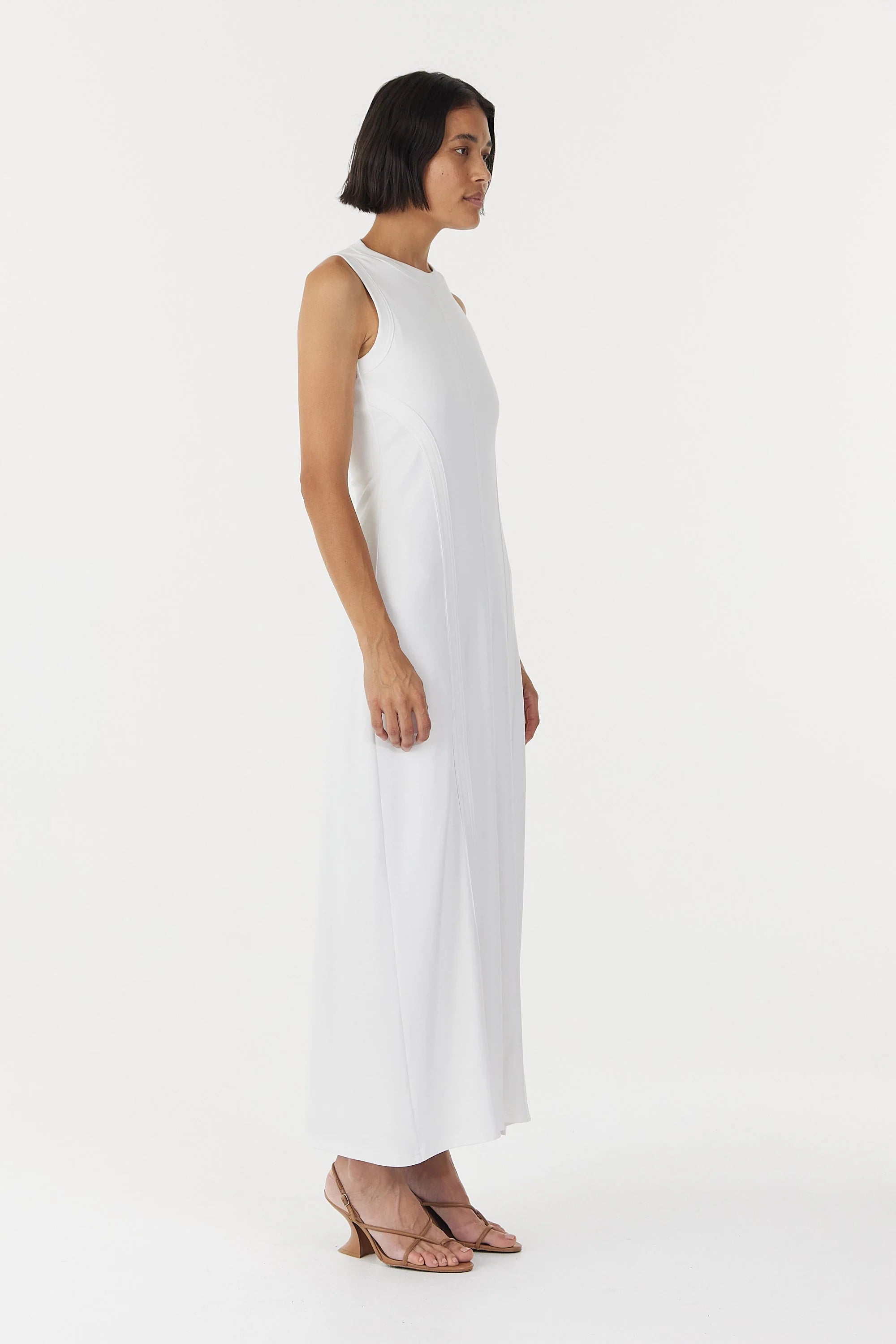 Third Form White Momentum Open Back Midi Dress