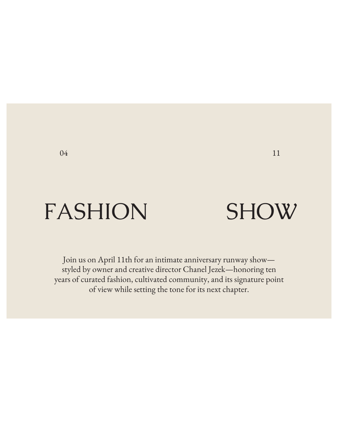 Anniversary Fashion Show Ticket