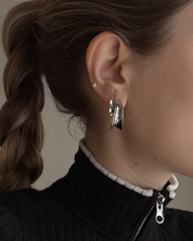 Mod + Jo Silver Grande Valen Tapered Hoops