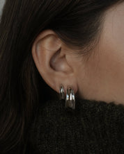 Mod + Jo Silver Grande Valen Tapered Hoops