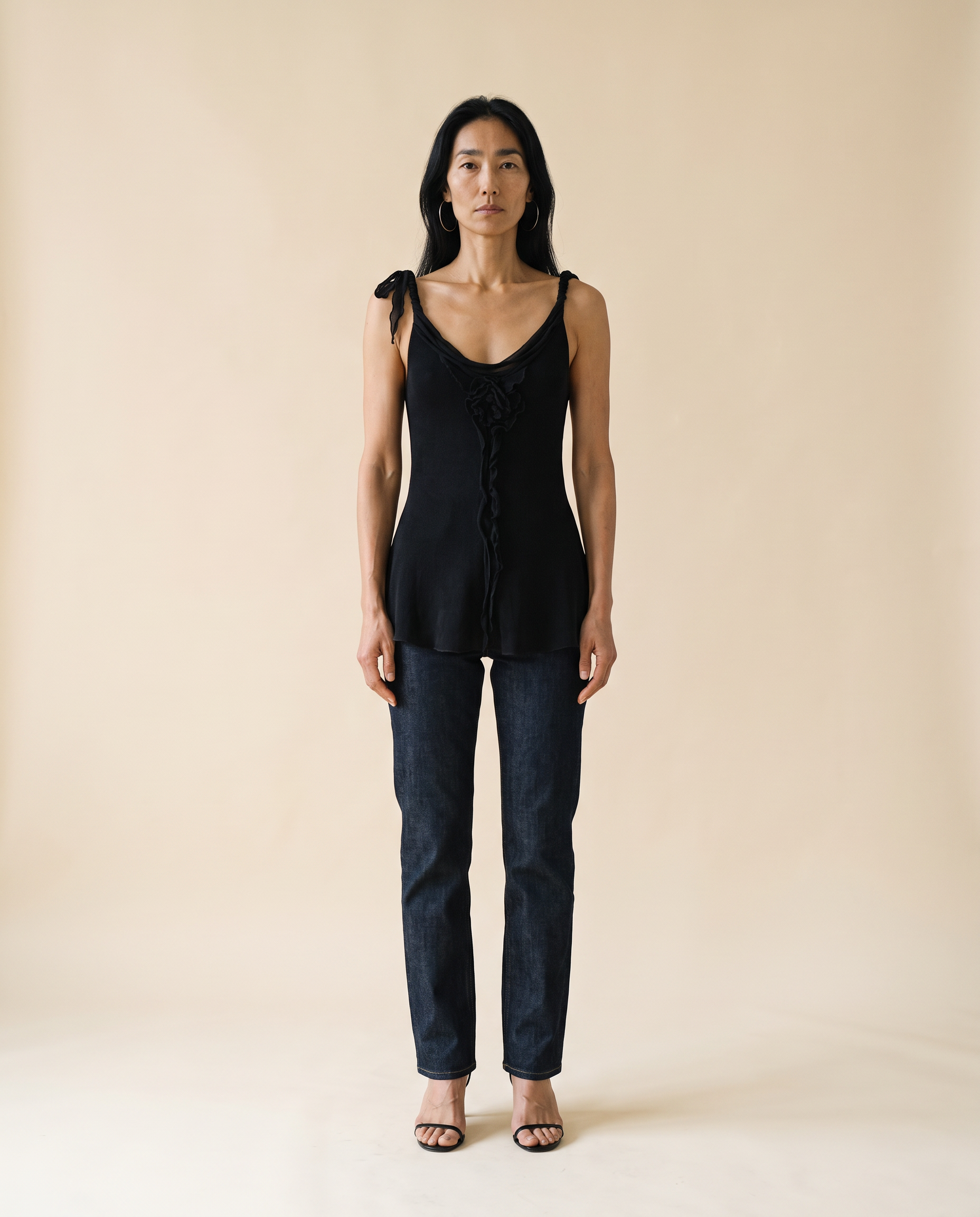 Vintage Black Silk Knit Tank