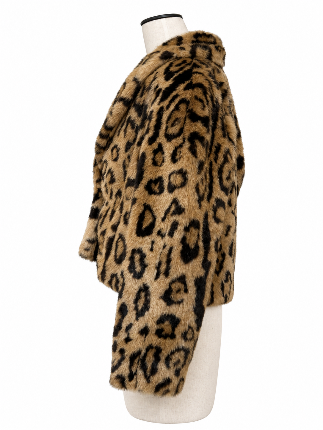 Vintage Leopard Print Faux Fur Jacket