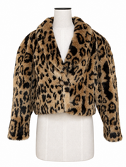 Vintage Leopard Print Faux Fur Jacket