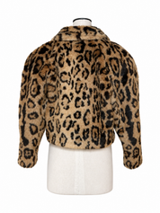 Vintage Leopard Print Faux Fur Jacket